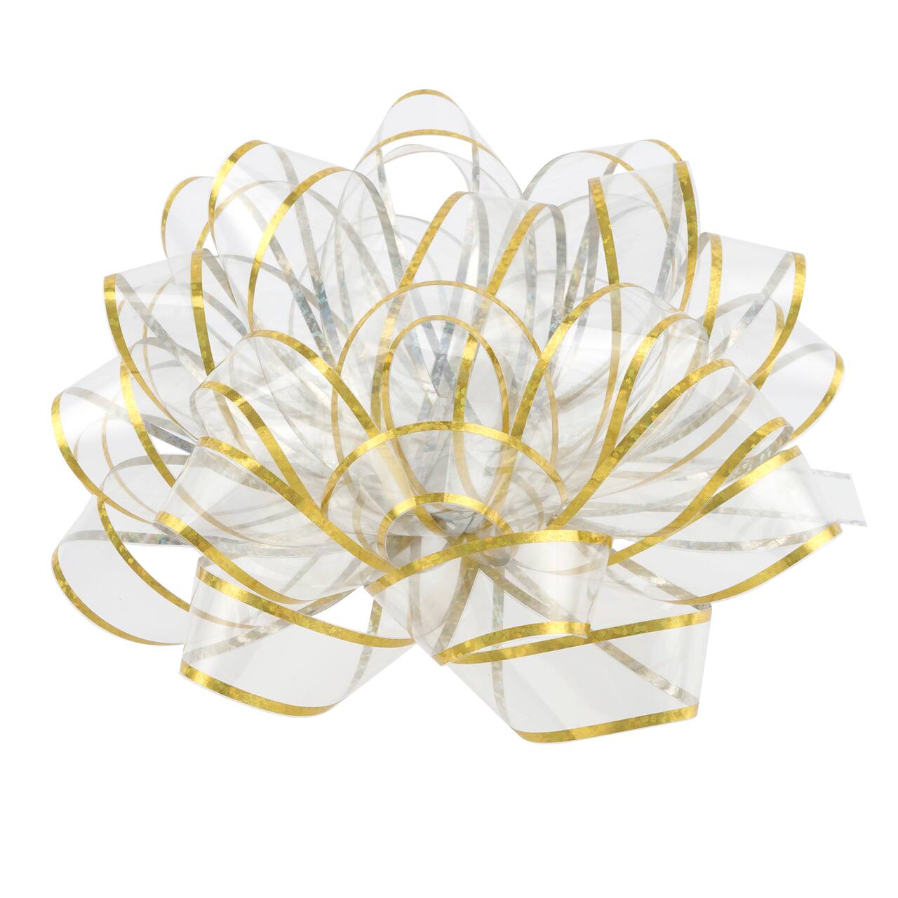 12 Pack: 6" Clear & Gold Trim Gift Bow by Celebrate It™